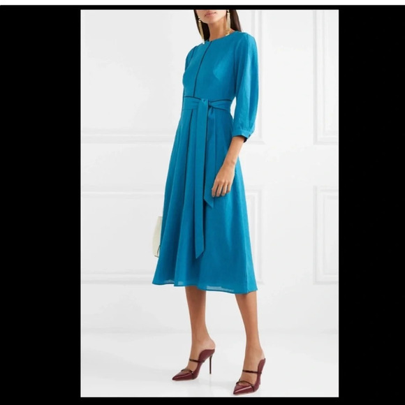 Cefinn Isabel Belted Voile Midi Dress, size 2 - Picture 1 of 4